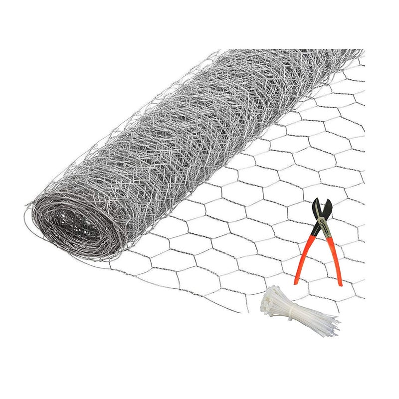 REDWIND UV Stabilized Chicken Poultry Wire Garden Fencing Iron Net_Anti Bird Net_30 Inches Height X 50 Feet Length_with 1 Cutter and 100 PVC Tags RWAGF65 - Image 5
