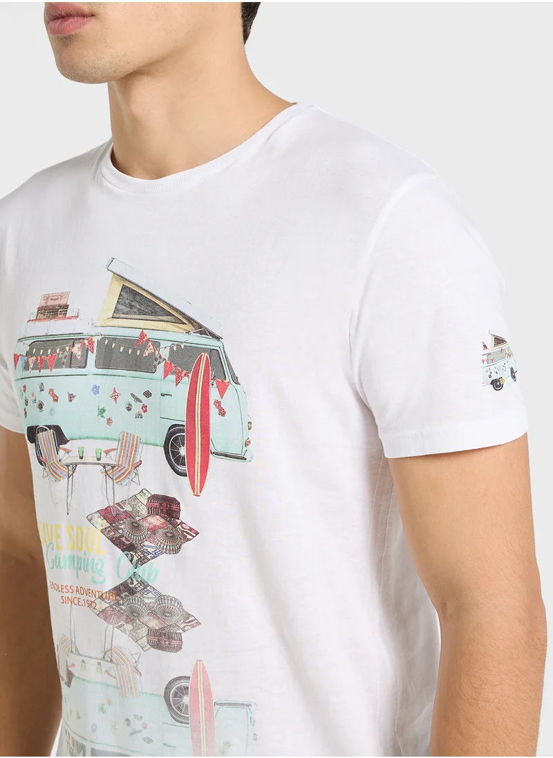 BRAVE SOUL Soft Touch Crew Neck T-Shirt