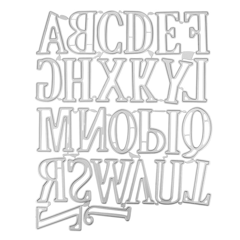 KH866 2'' Alphabet Die Set â€“ 26 Capital Letter Metal Cutting Dies, Durable Embossing Stencils for Scrapbooking, Card Making, Paper Crafts, Album, Decorative Words Template, Decor for Birthday Die-Cutting - Image 1