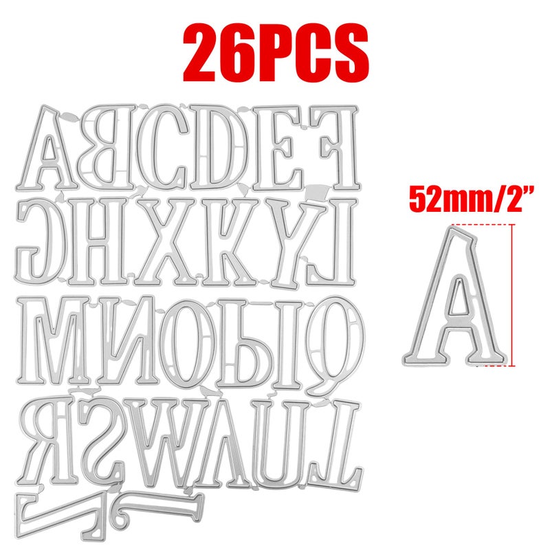 KH866 2'' Alphabet Die Set â€“ 26 Capital Letter Metal Cutting Dies, Durable Embossing Stencils for Scrapbooking, Card Making, Paper Crafts, Album, Decorative Words Template, Decor for Birthday Die-Cutting - Image 2
