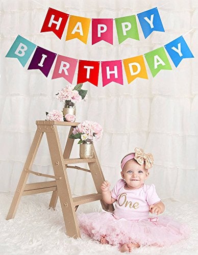 Fecedy Colorful Happy Birthday Banner Bunting - Image 3