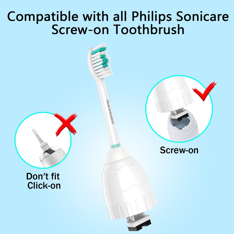 Aoremon Replacement Toothbrush Heads Compatible with Philips sonicare E-Series, 6 Pack Replacement Brush Heads Come with Caps - Image 2