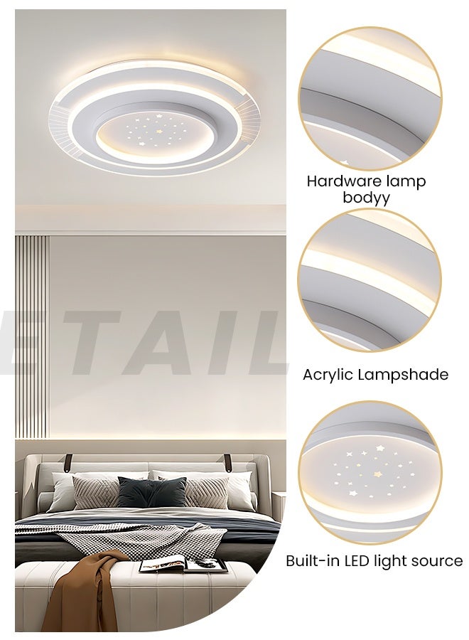 YATAI LIGHTING Modern Round LED Ceiling Light, 100W Built-In LED Fixture with Three-Color Dimming (3000K-6000K) and Switch Control for Bedroom, Dining Room, Hall, and Study - Image 4