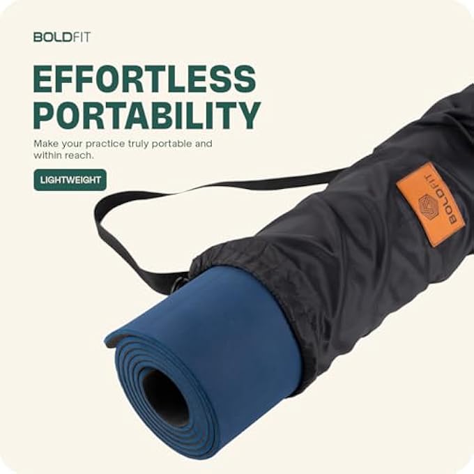 BOLDFIT Black Yoga Mat Bag – Durable Polyester With Drawstring & Strap For Easy Carrying – Fits Yoga Mats Up To 10Mm Thick – Ideal For Men & Women, Perfect For Exercise & Travel - Image 5