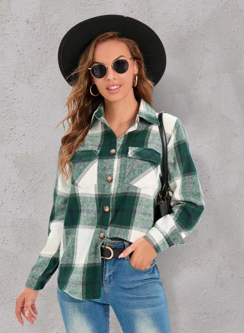 Stylish Simple Plaid Shirt
