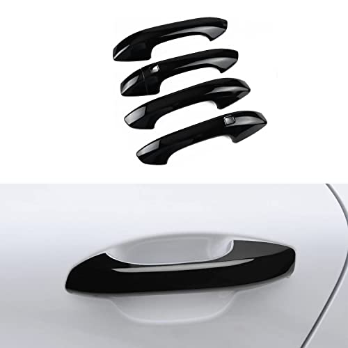DLOVEG Car Exterior Door Handle Cover Compatible for 2021 2022 2023 2024 2025 Kia K5 GT GT-Line Accessories Door Handle Protectors with Smart Key Holes Glossy Black - Image 1