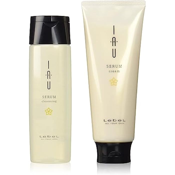 Lebel IAU Serum Cleansing Hair Shampoo 200ml & Lebel IAU Serum Cream 200ml Set (Green Tea Set) - Image 1