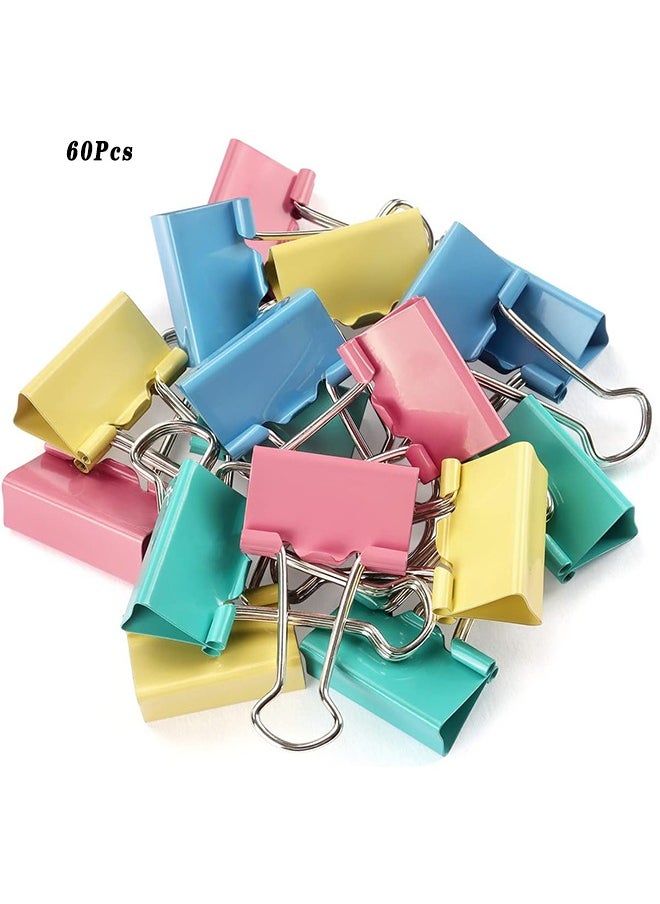 Ant 60 Pieces Combination Office Supplies, Binder Clips, Color Office Clips Set, Color Clips,Used for Office and School Supplies, 15mm  - Image 1