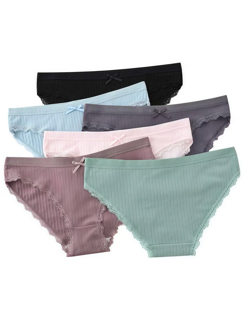 B.JOBSEN 6-piece set of cotton breathable bikini low-rise fashion women's thick panties  - Image 3