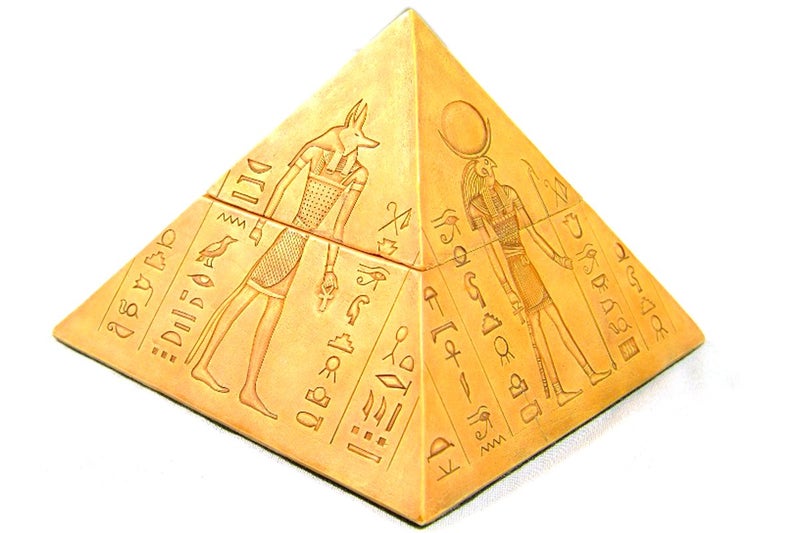 PTC PTC 425 Inch Egyptian Gods Pyramid Shaped JewelryTrinket Box Figurine 