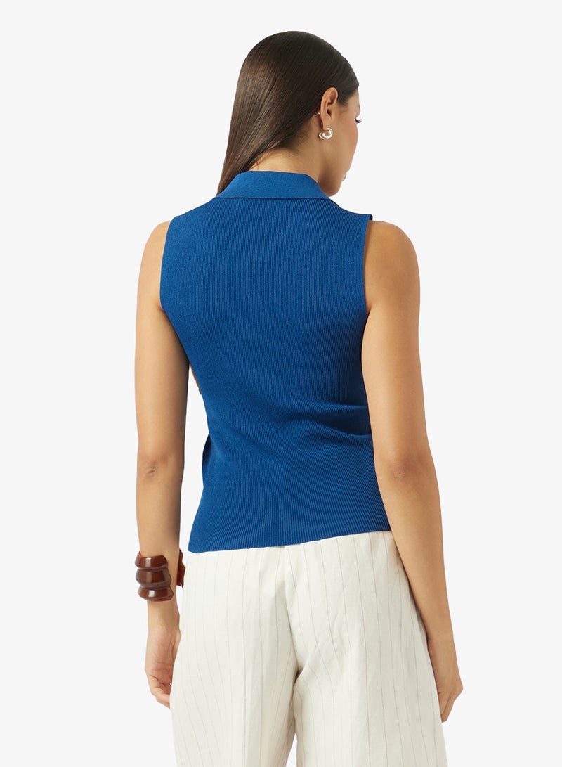 VERO MODA Casual Sleeveless Polo Neck Sweater - Image 3