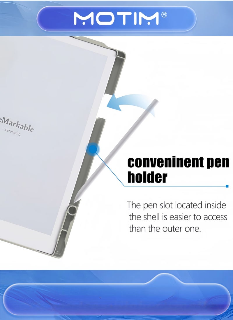 Motim E-Book Case for 10.3-inch Remarkable 2 (2020) Multi-Angle Adjustable with Pen Slot - Image 3