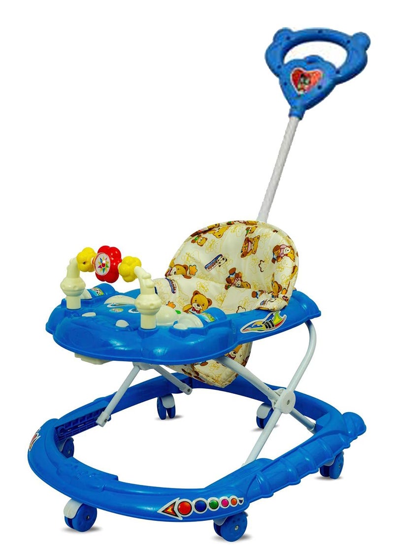 DELEE ODELEE Musical Activity Baby Walker 111 with Music & Parent Handel Rod & Adjustable Height for Kids (Blue) - Image 1