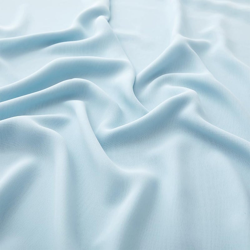 MaiMaiSuan 60" Wide Light Blue Chiffon Fabric by The Yard Soft Sheer Fabric for Wedding Arch Draping Fabric,Bridal Wedding Dress Sewing DIY,1 Yard - Image 1