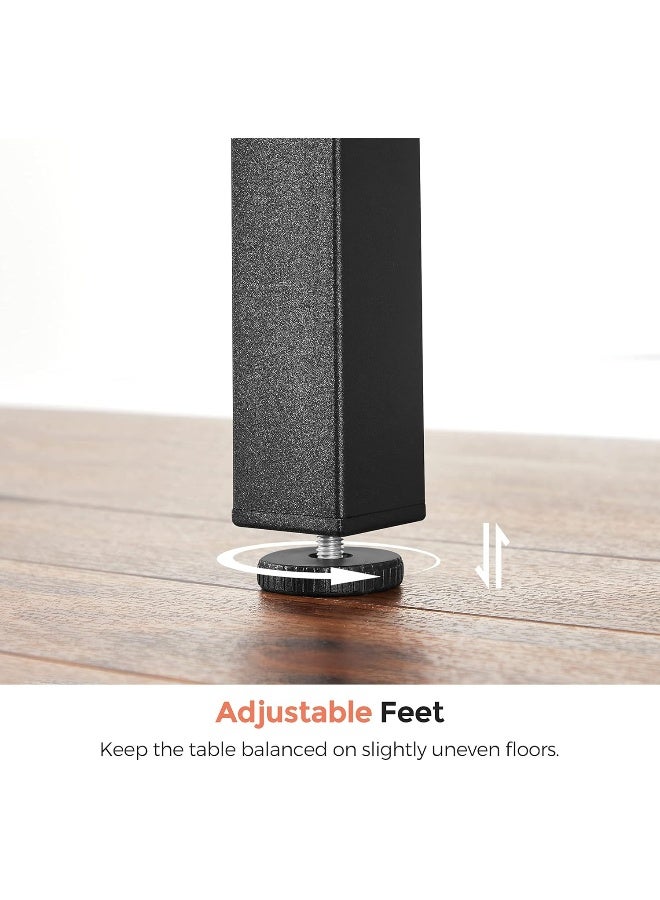 VASAGLE طاولة طعام قابلة للطي من فاساجل، مع أوراق قابلة للانخفاض، قابلة للتوسيع، للمساحات الصغيرة، تتسع لـ 2-4 أشخاص، تصميم صناعي، 78 x 120 x 76.2 سم، بني ريفي وأسود حبر - Image 4