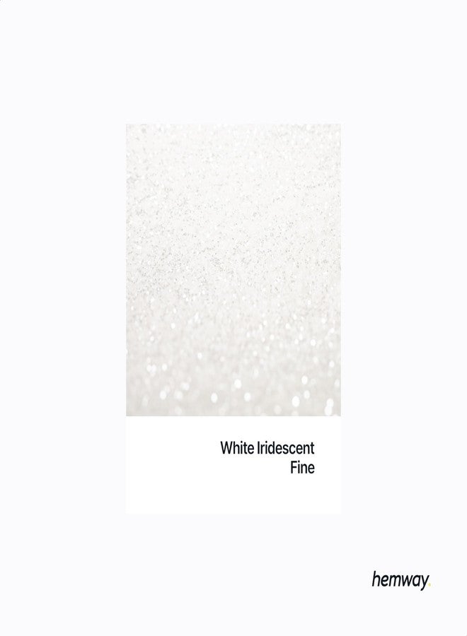 Hemway Glitter Paint Additive Crystals for Acrylic Emulsion Paint, Interior & Exterior Walls, Wood, Varnish, Matt, Gloss, Furniture 100g / 3.5oz - Fine (1/64" 0.015" 0.4mm) - White Iridescent - Image 2