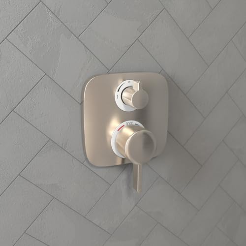 Hansgrohe صنبور دش ترموستاتيكي حديث من هانسغروهي إيكوستات إي مع تحكم في درجة الحرارة ومحول في النيكل المصقول، 15708821 - Image 2