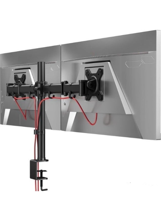 Generic Dual Monitor Desk Mount Stand – Steel Adjustable Arm for 13 to 27 Inch LED LCD Screens  - Image 1