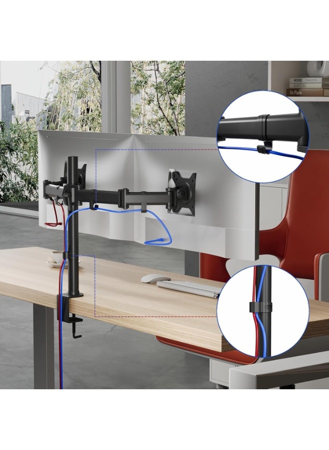 Generic Dual Monitor Desk Mount Stand – Steel Adjustable Arm for 13 to 27 Inch LED LCD Screens  - Image 5