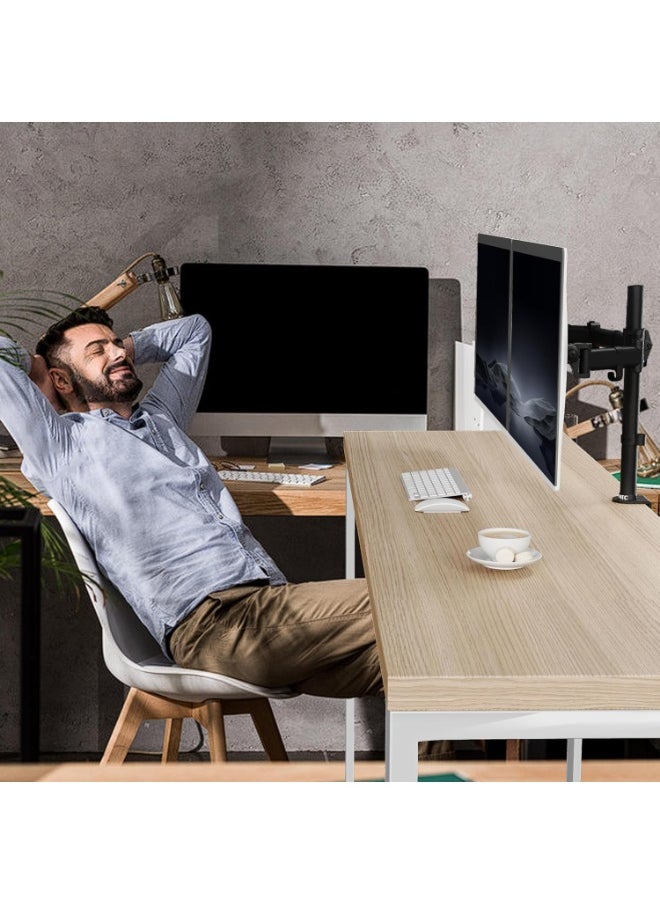 Generic Dual Monitor Desk Mount Stand – Steel Adjustable Arm for 13 to 27 Inch LED LCD Screens  - Image 2