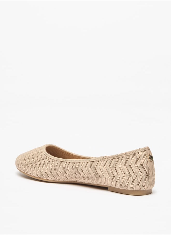 Flora Bella By Shoexpress Women's Textured Slip-On Ballerina Shoes  - Image 2