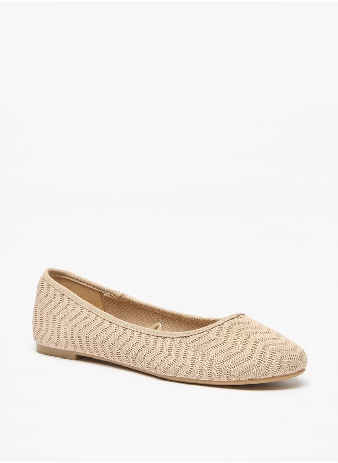 Flora Bella By Shoexpress Women's Textured Slip-On Ballerina Shoes  - Image 1