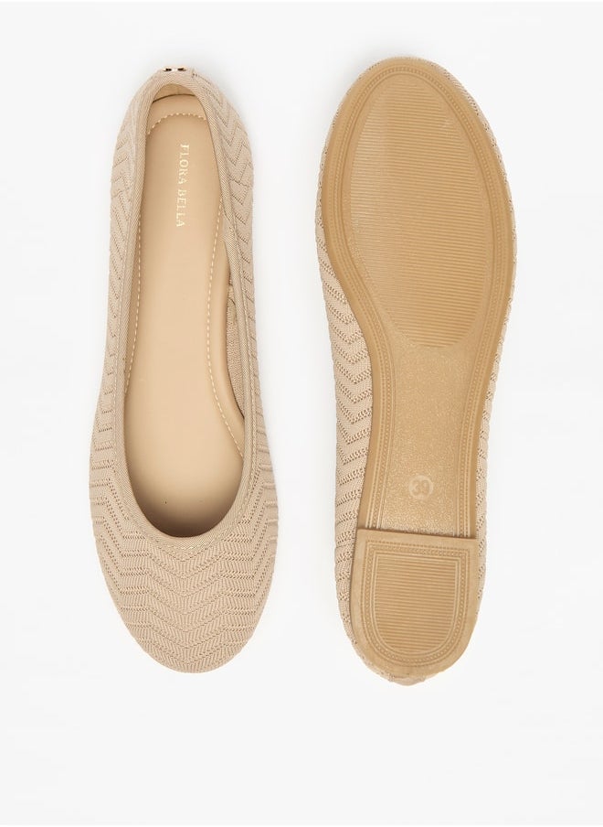 Flora Bella By Shoexpress Women's Textured Slip-On Ballerina Shoes  - Image 4