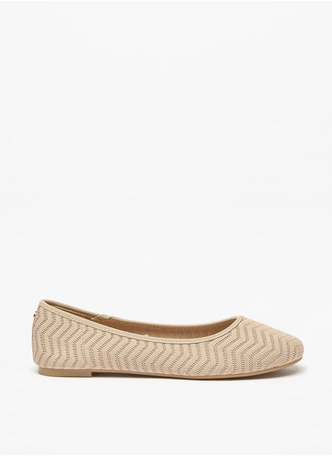Flora Bella By Shoexpress Women's Textured Slip-On Ballerina Shoes  - Image 3
