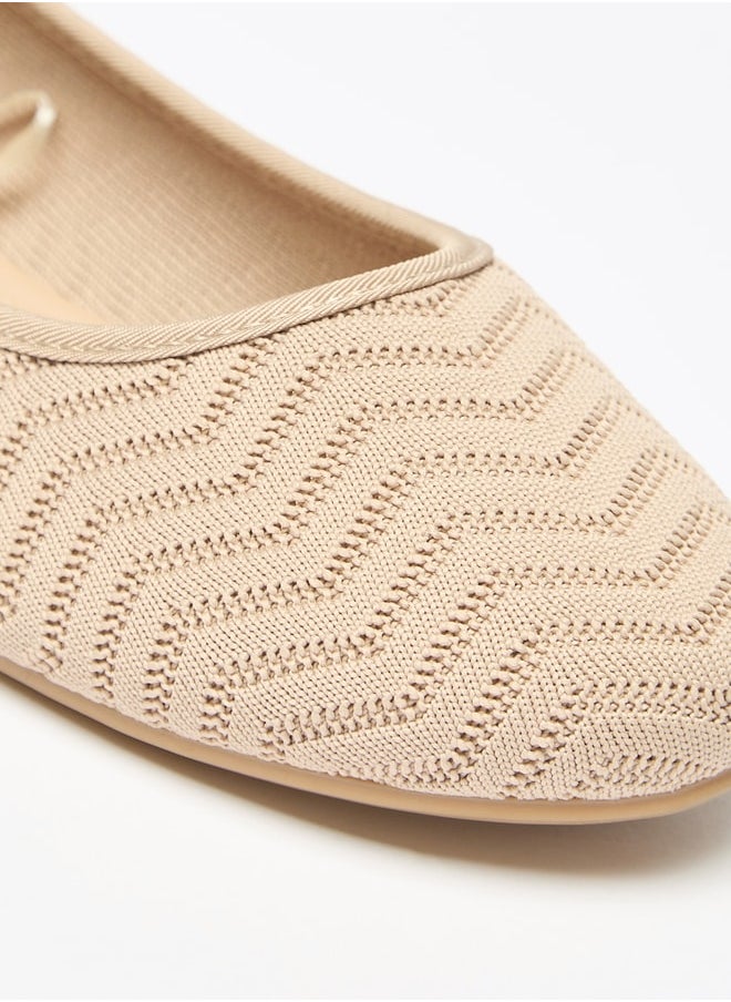 Flora Bella By Shoexpress Women's Textured Slip-On Ballerina Shoes  - Image 5