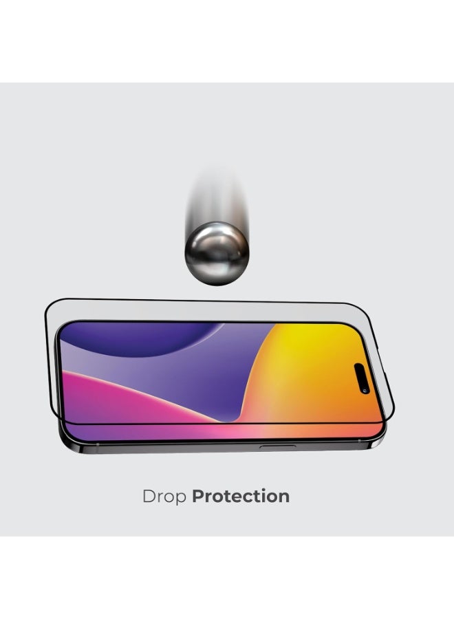 blupebble iPhone 16 Pro Max Screen Protector 6.9 inch 2.5D with Applicator Easy Installation Graphene Rock Series Tempered Glass,  Scratch Resistant, Anti-Fingerprint, Bubble Free, Case Friendly, 9H Tempered Glass Film - Image 4