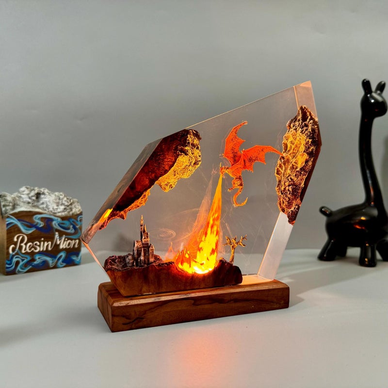 Resin Epoxy Dragon Lamp Halloween Gift - Image 2