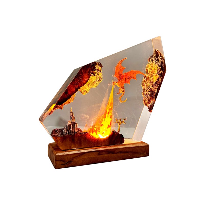 Resin Epoxy Dragon Lamp Halloween Gift - Image 5