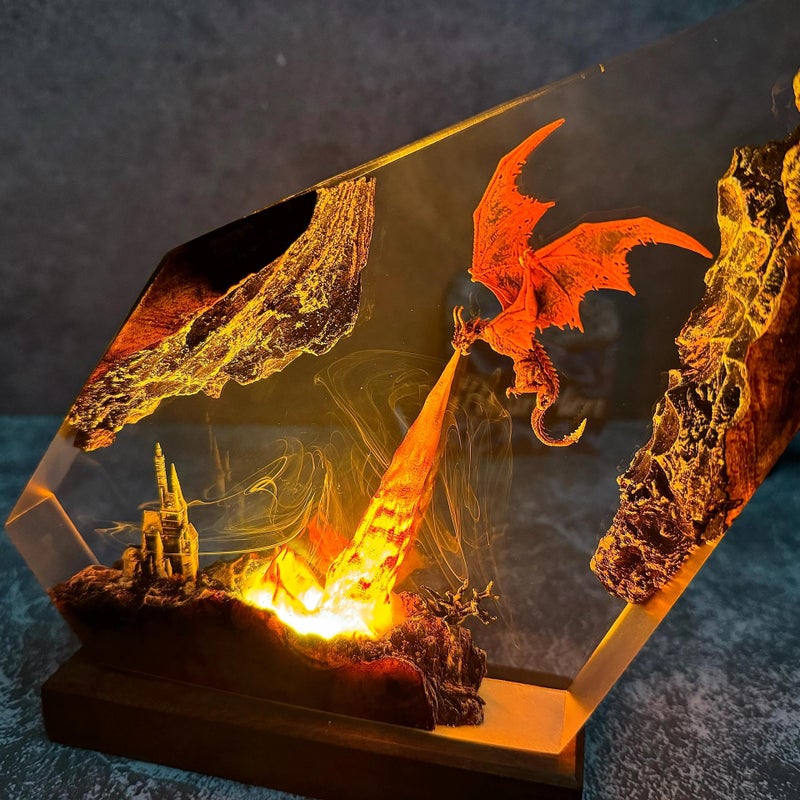 Resin Epoxy Dragon Lamp Halloween Gift - Image 4