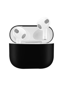 Case Cover Solid Color Silicone Earphone Protective Case for AirPods 3 Black