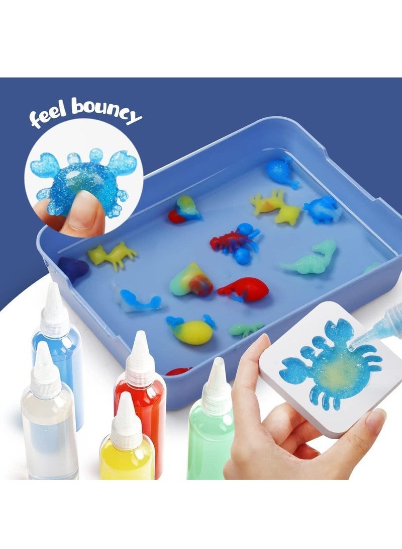 Magic Water Elf Beads Toy Set with Box DIY Maker kit Jelly Sea Animal Creature Sensory Bin Set Toys for Children Over 3 Years Old 12 Colors 16 Molds - Image 2