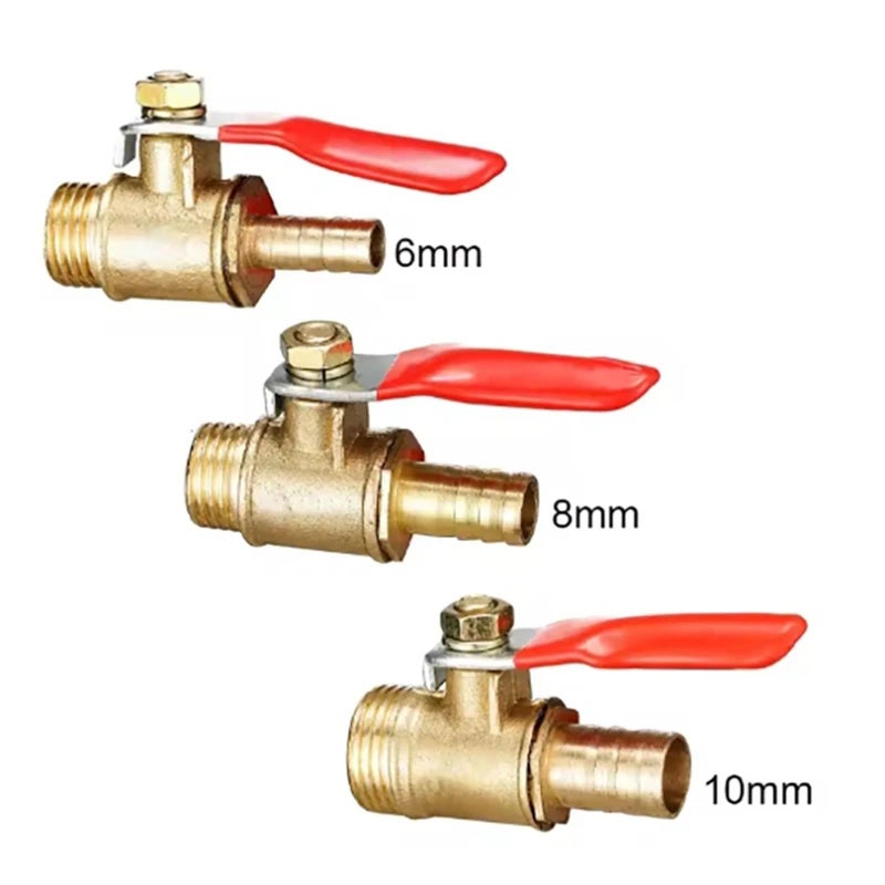 Brass Lever Handle Ball Valve 6pcs 6mm 8mm 10mm 12mm 1 4 3 8 1 2 Inch BSP Male Thread - Image 4