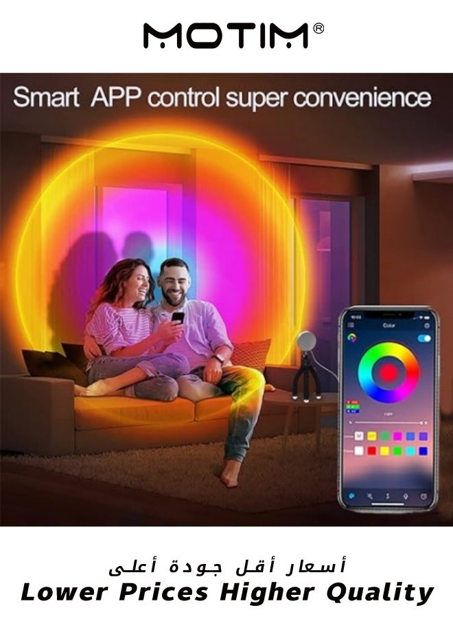 Motim - Sunset lamp Projector Sunset Projection lamp Wireless App Control and Remote Control Tripod Sunset Light with Multiple Colors Sunset lamp Bedroom Decor 16 Color Changing and Fade Mode Night Light - Image 1