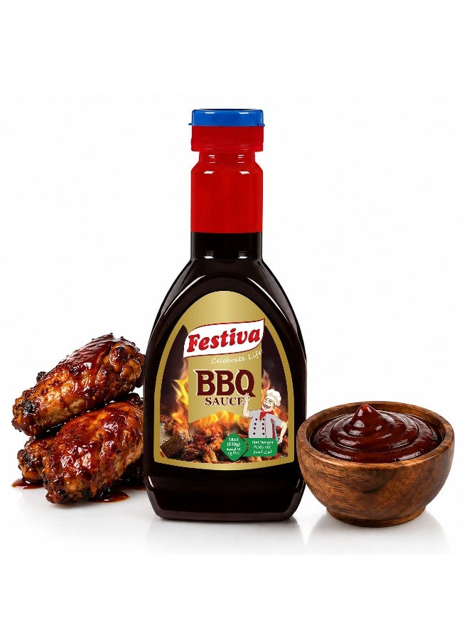 Festiva Barbecue Sauce 510ml Squeezy Bottle - Smoky BBQ Sauce for Burgers, Sandwiches, Grilled Foods and Snacks - Dip and Cooking Sauce - Image 1