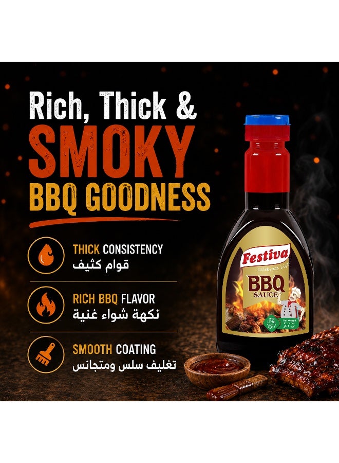 Festiva Barbecue Sauce 510ml Squeezy Bottle - Smoky BBQ Sauce for Burgers, Sandwiches, Grilled Foods and Snacks - Dip and Cooking Sauce - Image 2
