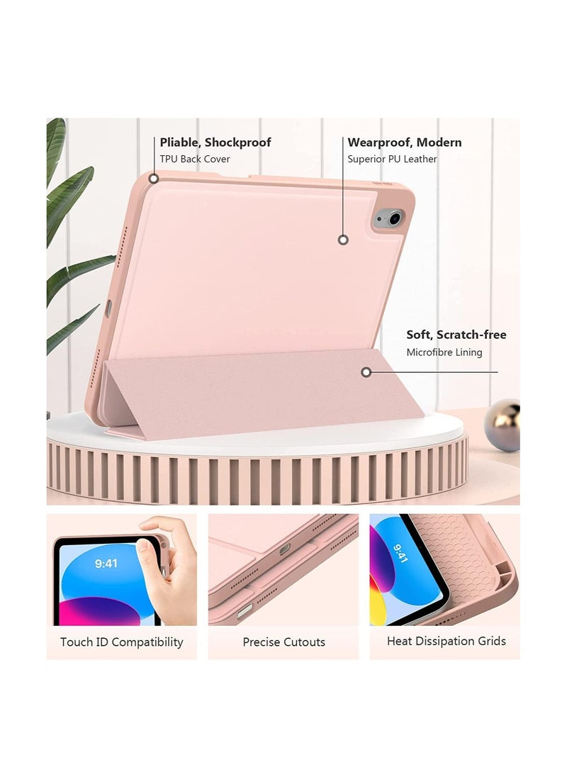Generic iPad Air 5 Case 2022 iPad Air 4 Case 2020 iPad Air 5th/4th Generation Case 10.9 Inch Lightweight Slim Cover with Translucent Frosted Hard Back Support Touch ID (Pink)  - Image 2