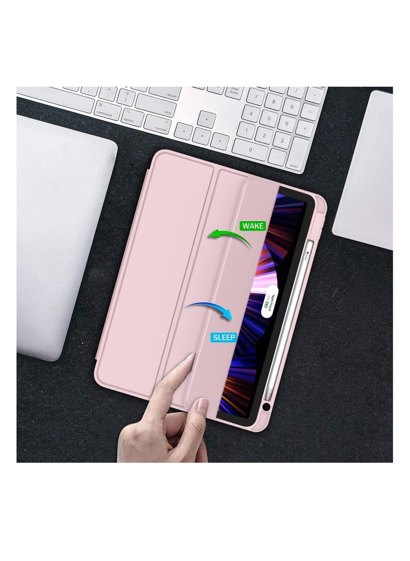 Generic iPad Air 5 Case 2022 iPad Air 4 Case 2020 iPad Air 5th/4th Generation Case 10.9 Inch Lightweight Slim Cover with Translucent Frosted Hard Back Support Touch ID (Pink)  - Image 4