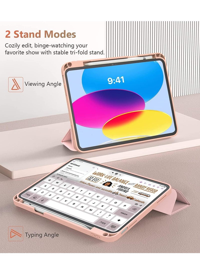 Generic iPad Air 5 Case 2022 iPad Air 4 Case 2020 iPad Air 5th/4th Generation Case 10.9 Inch Lightweight Slim Cover with Translucent Frosted Hard Back Support Touch ID (Pink)  - Image 3