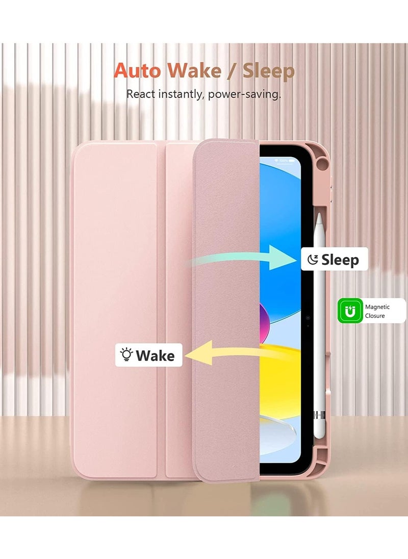 Generic iPad Air 5 Case 2022 iPad Air 4 Case 2020 iPad Air 5th/4th Generation Case 10.9 Inch Lightweight Slim Cover with Translucent Frosted Hard Back Support Touch ID (Pink)  - Image 5