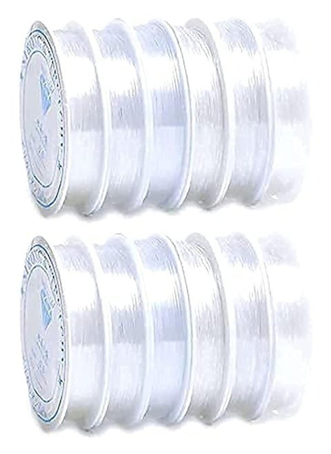 Thickness Clear Elastic Thread, 10M String Roll for Grabmantra Beaded Bracelet Jewelry Making (Elastic Thread 1) 10 Spools