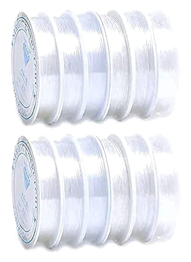 Generic - Thickness Clear Elastic Thread, 10M String Roll for Grabmantra Beaded Bracelet Jewelry Making (Elastic Thread 1) 10 Spools - Image 1
