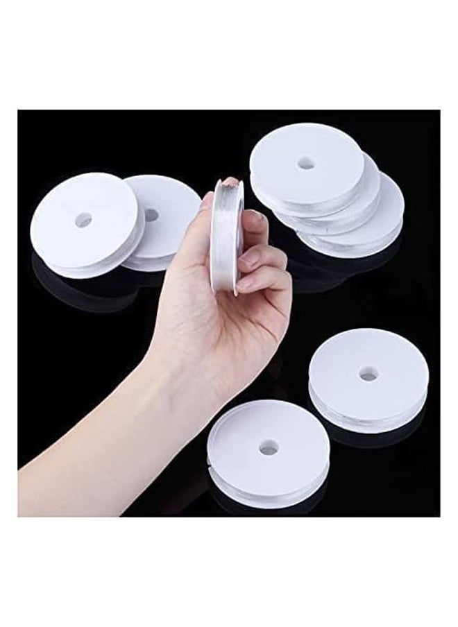 Generic - Thickness Clear Elastic Thread, 10M String Roll for Grabmantra Beaded Bracelet Jewelry Making (Elastic Thread 1) 10 Spools - Image 1