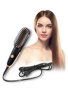 General Mini Hair Straightening Iron with Built-in Comb for Travel Portable Hair Straightener Brush Ionic Hot Comb Straightener for Women  - Image 1