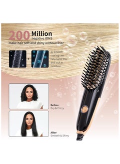 General Mini Hair Straightening Iron with Built-in Comb for Travel Portable Hair Straightener Brush Ionic Hot Comb Straightener for Women  - Image 4