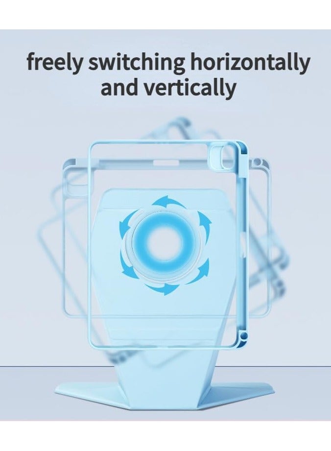 general Magnetic Case Compatible with iPad Air 13 Inch (M2) 2024 Dismantling Vertical Magnetic Ring Rotating Bracket Full Package Protective Cover for iPad Air 13 Inch - Image 3