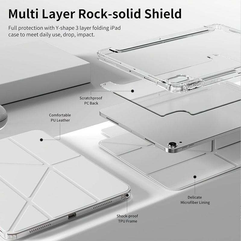 Lightweight Magnetic Stand Case for iPad Pro Air Mini White Ice Blue - Image 5